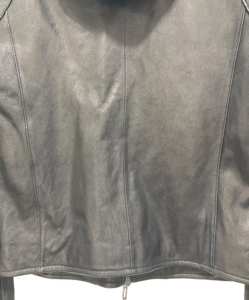 DOMENICO+SAVIO（ドメニコアンドサビオ）DOMENICO+SAVIO (ドメニコアンドサビオ) HOOD LETHER JACKET ブラック サイズ:44の古着・服飾アイテム
