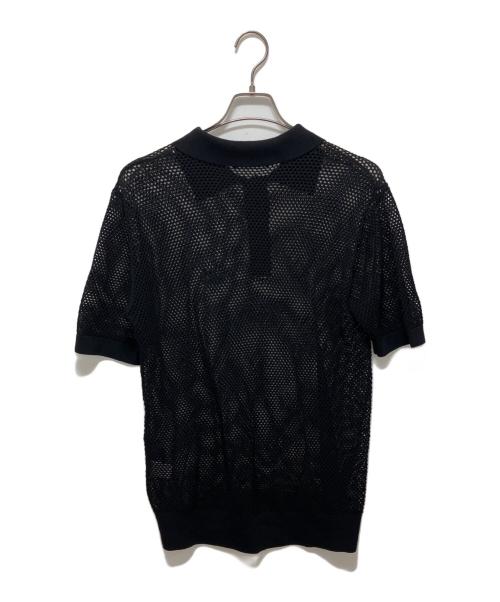 FRED PERRY（フレッドペリー）FRED PERRY (フレッドペリー) オープンニットポロシャツ ブラック サイズ:Lの古着・服飾アイテム