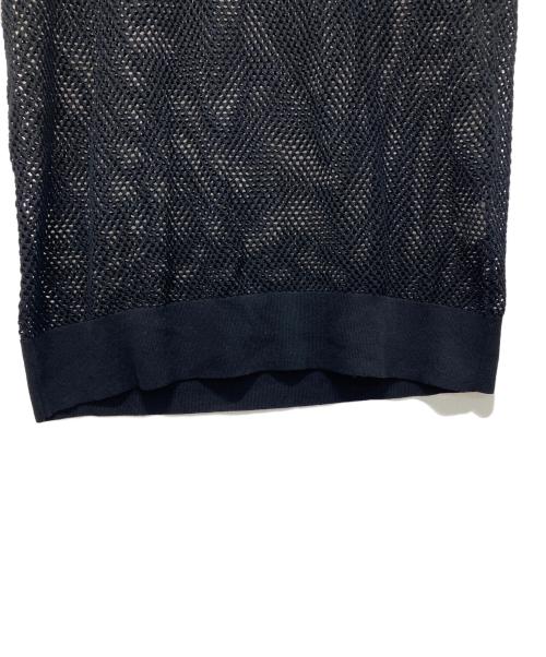 FRED PERRY（フレッドペリー）FRED PERRY (フレッドペリー) オープンニットポロシャツ ブラック サイズ:Lの古着・服飾アイテム
