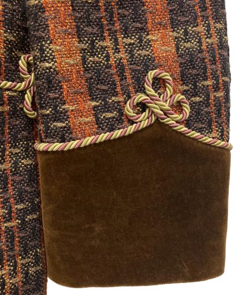 GUCCI（グッチ）GUCCI (グッチ) ゴールドラメ入りチェックツイードテーラードジャケット ゴールド サイズ:48の古着・服飾アイテム