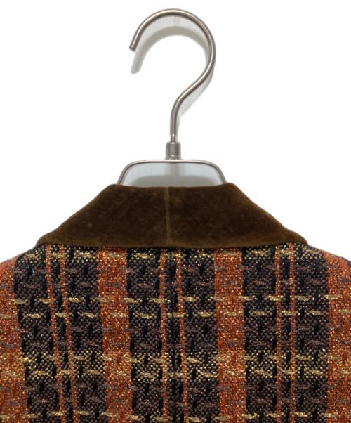 GUCCI（グッチ）GUCCI (グッチ) ゴールドラメ入りチェックツイードテーラードジャケット ゴールド サイズ:48の古着・服飾アイテム