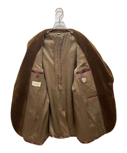 GUCCI（グッチ）GUCCI (グッチ) ゴールドラメ入りチェックツイードテーラードジャケット ゴールド サイズ:48の古着・服飾アイテム