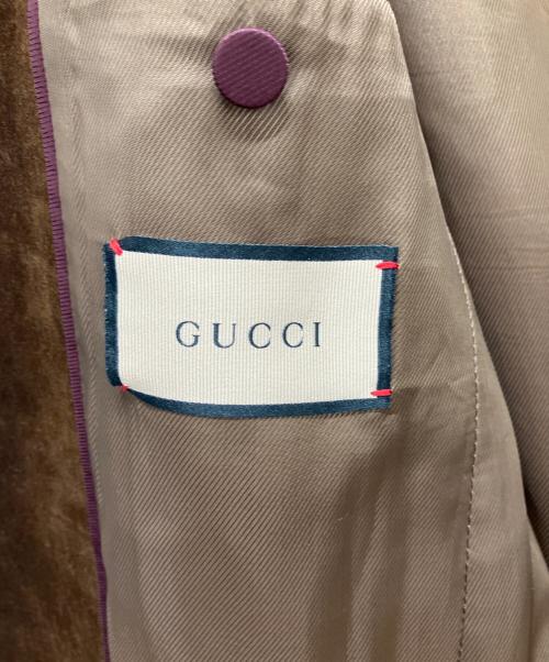 GUCCI（グッチ）GUCCI (グッチ) ゴールドラメ入りチェックツイードテーラードジャケット ゴールド サイズ:48の古着・服飾アイテム