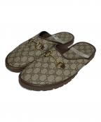 GUCCIグッチ）の古着「GGスプリーム ホースビット ミュール」｜ブラウン×ベージュ