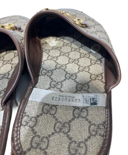 GUCCI（グッチ）GUCCI (グッチ) GGスプリーム ホースビット ミュール ブラウン×ベージュ サイズ:10の古着・服飾アイテム