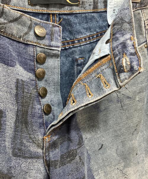 JUST CAVALLI（ジャストカヴァリ）JUST CAVALLI (ジャストカヴァリ) ナポレオンプリントデニムパンツ ブルー サイズ:31の古着・服飾アイテム