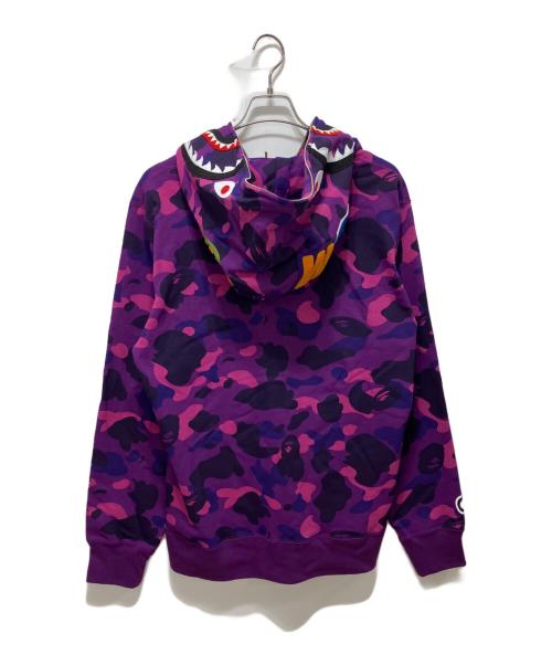 BAPE BY A BATHING APE（ベイプバイアベイシングエイプ）BAPE BY A BATHING APE (ベイプバイアベイシングエイプ) COLOR CAMO SHARK FULL ZIP HOODIE パープル サイズ:XL 未使用品の古着・服飾アイテム