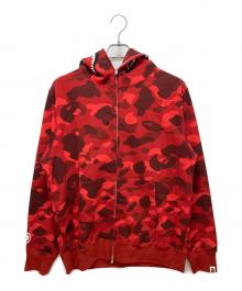 BAPE BY A BATHING APE（ベイプバイアベイシングエイプ）の古着「COLOR CAMO SHARK FULL ZIP HOODIE」｜レッド