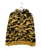 BAPE BY A BATHING APEベイプバイアベイシングエイプ）の古着「1st Camo Shark Full Zip Hoodie」｜グリーン