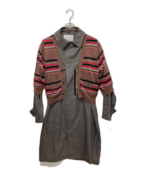 KOLOR（カラー）KOLOR (カラー) ニットドッキングコート ブラウン サイズ:3の古着・服飾アイテム