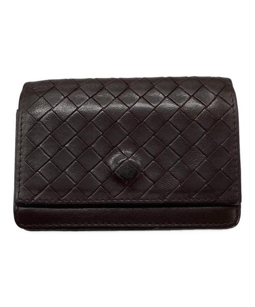 BOTTEGA VENETA（ボッテガベネタ）BOTTEGA VENETA (ボッテガベネタ) イントレチャートカードケース ブラウンの古着・服飾アイテム