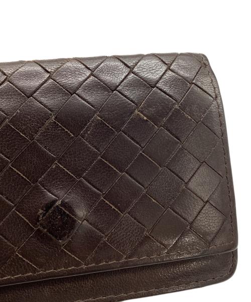 BOTTEGA VENETA（ボッテガベネタ）BOTTEGA VENETA (ボッテガベネタ) イントレチャートカードケース ブラウンの古着・服飾アイテム
