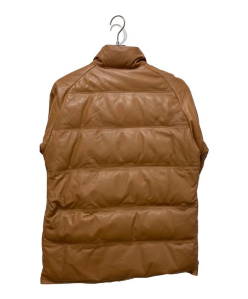 A BATHING APE（アベイシングエイプ）A BATHING APE (アベイシングエイプ) PEEL SLOWLY AND カウレザーダウンジャケット ブラウン サイズ:Mの古着・服飾アイテム