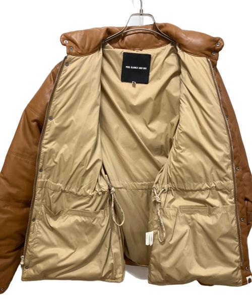 A BATHING APE（アベイシングエイプ）A BATHING APE (アベイシングエイプ) PEEL SLOWLY AND カウレザーダウンジャケット ブラウン サイズ:Mの古着・服飾アイテム