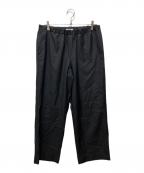 INTERIMインテリム）の古着「SILKY MELANGE SUITING DEADSTOCK WIDE DRESS EASY PANTS」｜グレー