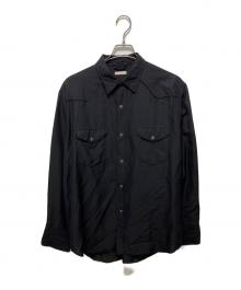 ULTERIOR（アルテリア）の古着「WASHED WOOL SILK TWILL WESTERN SHIRT」｜ブラック