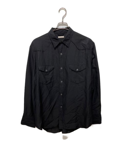 ULTERIOR（アルテリア）ULTERIOR (アルテリア) WASHED WOOL SILK TWILL WESTERN SHIRT ブラック サイズ:４の古着・服飾アイテム