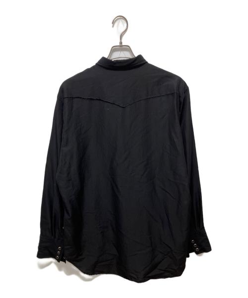 ULTERIOR（アルテリア）ULTERIOR (アルテリア) WASHED WOOL SILK TWILL WESTERN SHIRT ブラック サイズ:４の古着・服飾アイテム
