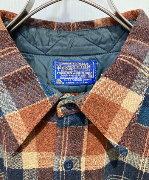 PENDLETON（ペンドルトン）PENDLETON (ペンドルトン) ウールチェックシャツ ブラウン サイズ:XLの古着・服飾アイテム
