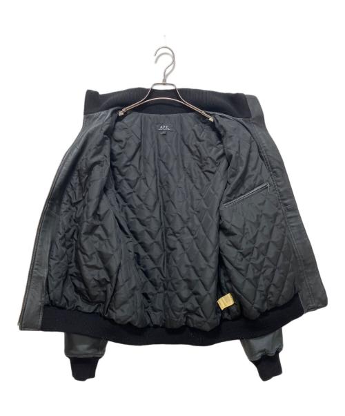 A.P.C.（アーペーセー）A.P.C. (アーペーセー) レザーブルゾン ブラック サイズ:Lの古着・服飾アイテム