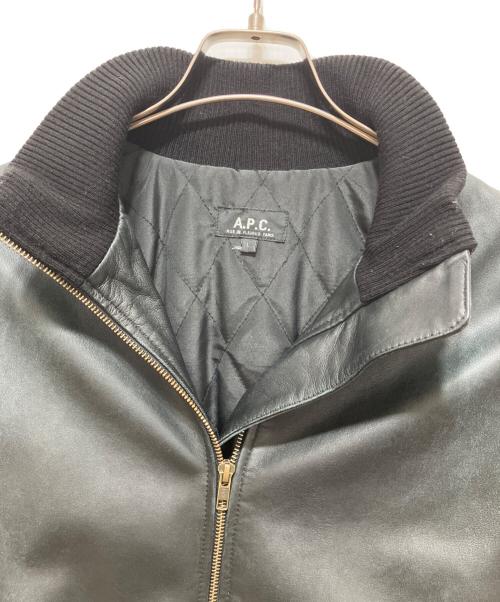 A.P.C.（アーペーセー）A.P.C. (アーペーセー) レザーブルゾン ブラック サイズ:Lの古着・服飾アイテム