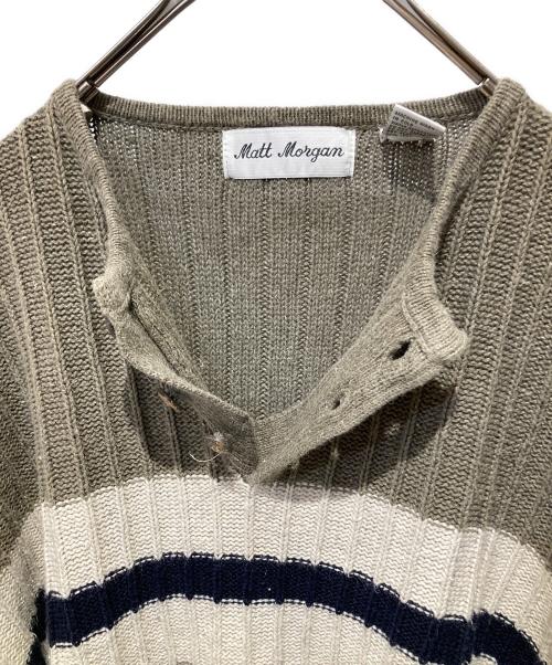 MATTMORGAN（マットモーガン）MATTMORGAN (マットモーガン) ニットポロシャツ ブラウン サイズ:Ｌの古着・服飾アイテム