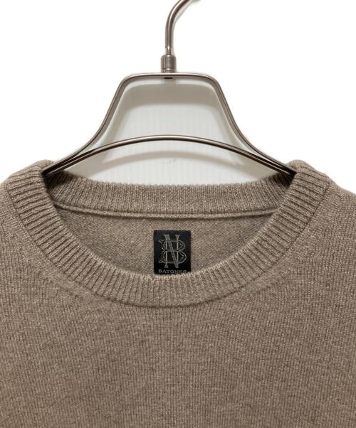 BATONER（バトナ―）BATONER (バトナ―) INNOCENT CASHMERE CREW NECK ブラウン サイズ:Lの古着・服飾アイテム