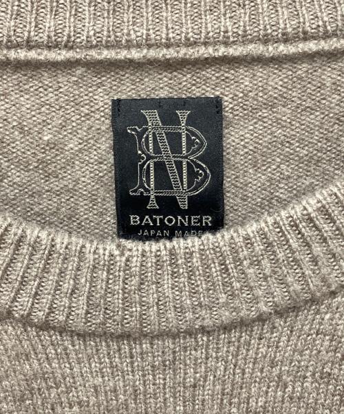 BATONER（バトナ―）BATONER (バトナ―) INNOCENT CASHMERE CREW NECK ブラウン サイズ:Lの古着・服飾アイテム