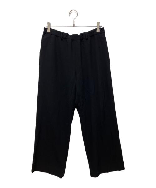 INTERIM（インテリム）INTERIM (インテリム) WOOL CREPE SABLE VOILE DEADSTOCK FABRIC WIDE DRESS EASY PANTS ブラック サイズ:5の古着・服飾アイテム