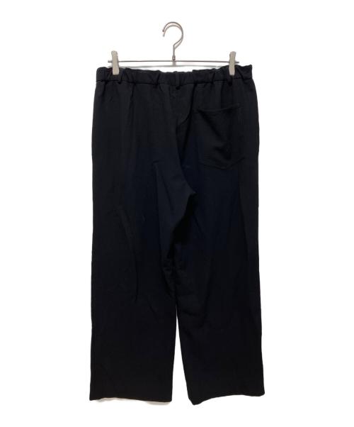 INTERIM（インテリム）INTERIM (インテリム) WOOL CREPE SABLE VOILE DEADSTOCK FABRIC WIDE DRESS EASY PANTS ブラック サイズ:5の古着・服飾アイテム