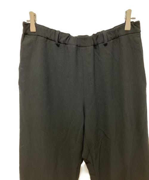 INTERIM（インテリム）INTERIM (インテリム) WOOL CREPE SABLE VOILE DEADSTOCK FABRIC WIDE DRESS EASY PANTS ブラック サイズ:5の古着・服飾アイテム