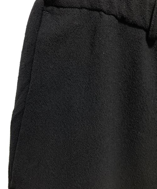 INTERIM（インテリム）INTERIM (インテリム) WOOL CREPE SABLE VOILE DEADSTOCK FABRIC WIDE DRESS EASY PANTS ブラック サイズ:5の古着・服飾アイテム