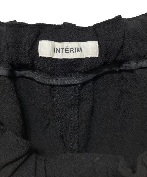INTERIM（インテリム）INTERIM (インテリム) WOOL CREPE SABLE VOILE DEADSTOCK FABRIC WIDE DRESS EASY PANTS ブラック サイズ:5の古着・服飾アイテム