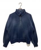 INTERIMインテリム）の古着「VINTAGE FADE HALF ZIP COLLAR SWEAT SHIRT」｜ネイビー