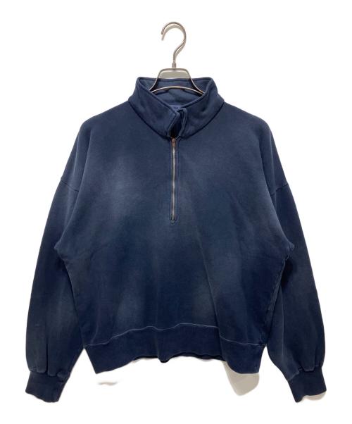 INTERIM（インテリム）INTERIM (インテリム) VINTAGE FADE HALF ZIP COLLAR SWEAT SHIRT ネイビー サイズ:5の古着・服飾アイテム