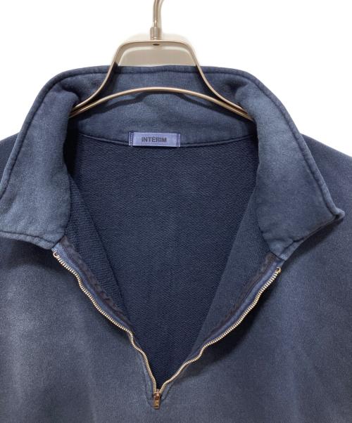 INTERIM（インテリム）INTERIM (インテリム) VINTAGE FADE HALF ZIP COLLAR SWEAT SHIRT ネイビー サイズ:5の古着・服飾アイテム