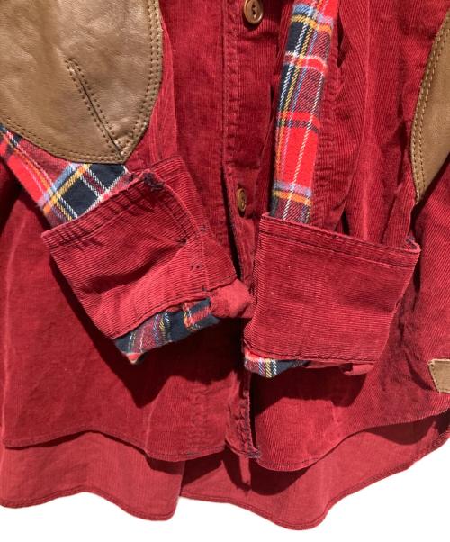 COMME des GARCONS JUNYA WATANABE MAN（コム デ ギャルソン ジュンヤ ワタナベ マン）COMME des GARCONS JUNYA WATANABE MAN (コム デ ギャルソン ジュンヤ ワタナベ マン) コーデュロイエルボーパッチシャツ レッド サイズ:Mの古着・服飾アイテム