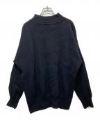 slopeslowスロープスロウ）の古着「Hard twisted Shetland wool GOB sweater」｜ブラック