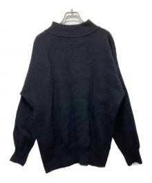 slopeslow（スロープスロウ）の古着「Hard twisted Shetland wool GOB sweater」｜ブラック