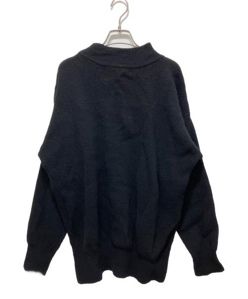 slopeslow（スロープスロウ）slopeslow (スロープスロウ) Hard twisted Shetland wool GOB sweater ブラック サイズ:Lの古着・服飾アイテム