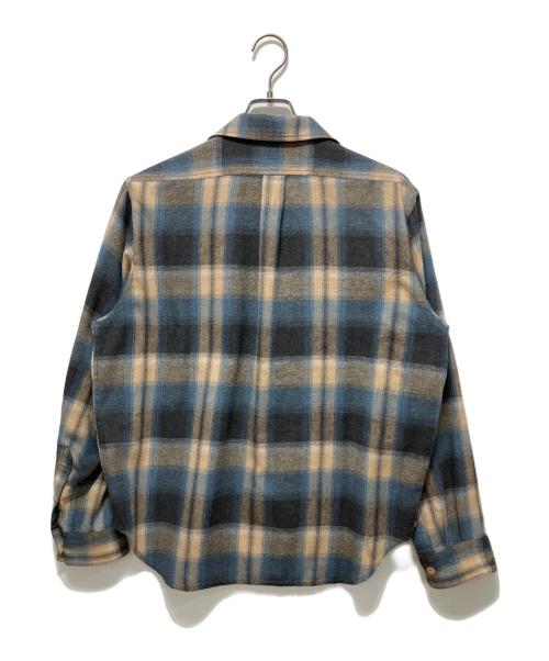 WIND AND SEA（ウィンダンシー）WIND AND SEA (ウィンダンシー) 開襟 オンブレチェック ベージュ×ブルー サイズ:Mの古着・服飾アイテム