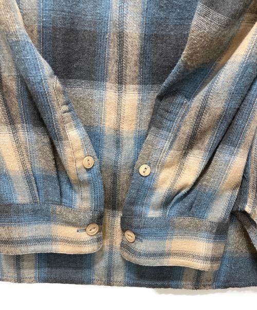 WIND AND SEA（ウィンダンシー）WIND AND SEA (ウィンダンシー) 開襟 オンブレチェック ベージュ×ブルー サイズ:Mの古着・服飾アイテム