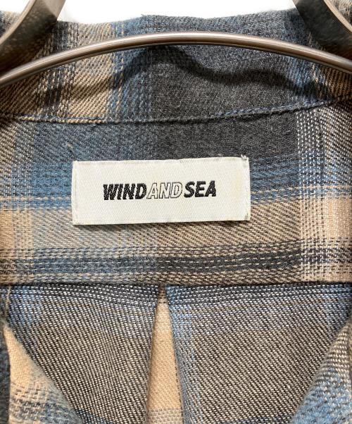 WIND AND SEA（ウィンダンシー）WIND AND SEA (ウィンダンシー) 開襟 オンブレチェック ベージュ×ブルー サイズ:Mの古着・服飾アイテム