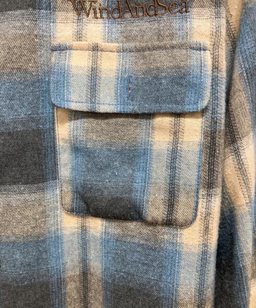 WIND AND SEA（ウィンダンシー）WIND AND SEA (ウィンダンシー) 開襟 オンブレチェック ベージュ×ブルー サイズ:Mの古着・服飾アイテム