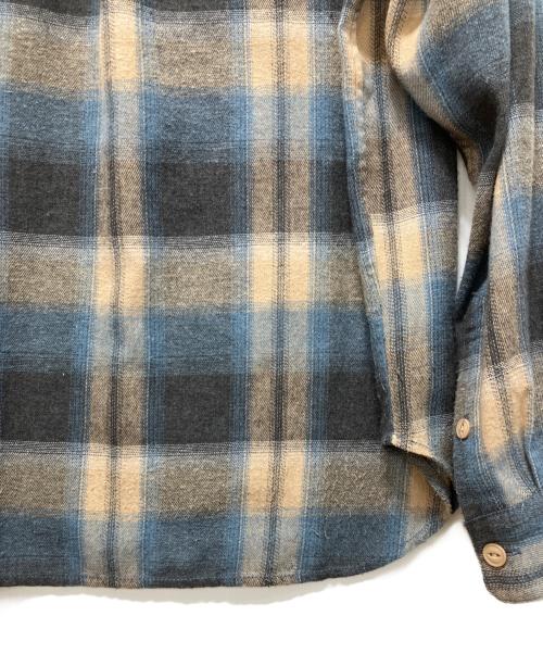 WIND AND SEA（ウィンダンシー）WIND AND SEA (ウィンダンシー) 開襟 オンブレチェック ベージュ×ブルー サイズ:Mの古着・服飾アイテム
