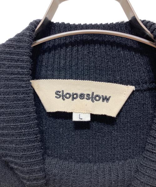 Slopesslow（スロープスロウ）Slopesslow (スロープスロウ) Hard twisted Shetland wool GOB sweater ブラック サイズ:Lの古着・服飾アイテム
