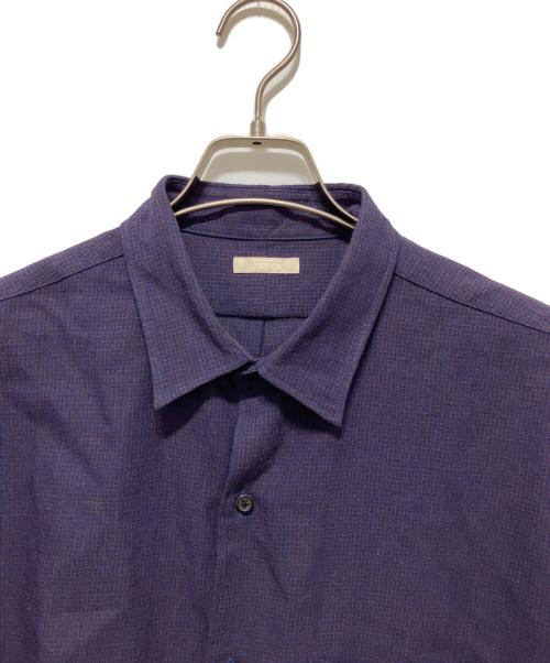 ULTERIOR（アルテリア）ULTERIOR (アルテリア) RAYON LINEN CHECK SHIRT パープル サイズ:5の古着・服飾アイテム