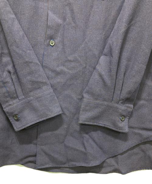 ULTERIOR（アルテリア）ULTERIOR (アルテリア) RAYON LINEN CHECK SHIRT パープル サイズ:5の古着・服飾アイテム