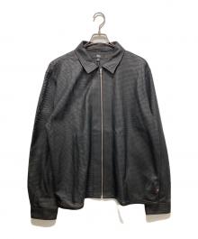 stussy（ステューシー）の古着「Perforated Leather Shirt」｜ブラック