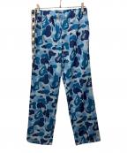 A BATHING APEアベイシングエイプ）の古着「ABC CAMO JACQUARD TRACK PANTS」｜ブルー